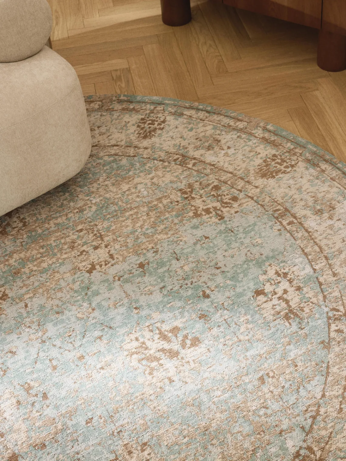 Redonda|Alfombras Rectangulares>Westwing Collection Alfombra redonda artesanal de chenilla Rimini