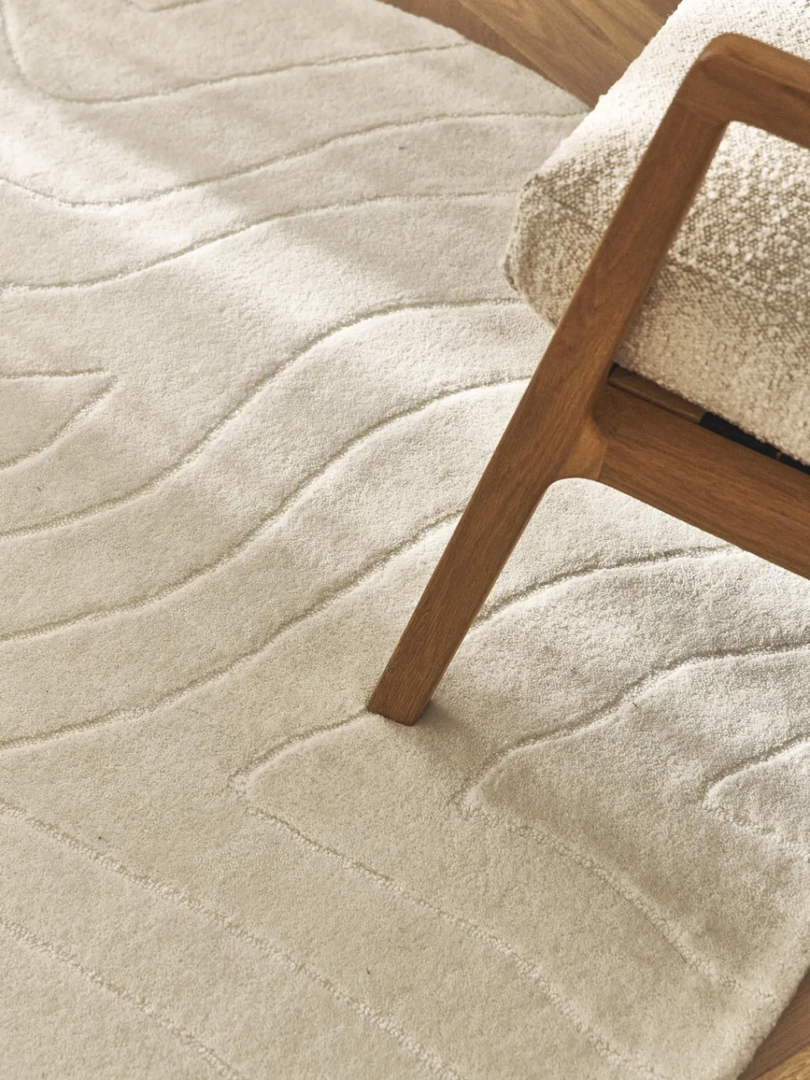 Redonda|Alfombras Rectangulares>Westwing Collection Alfombra redonda artesanal de lana Aaron Blanco crema