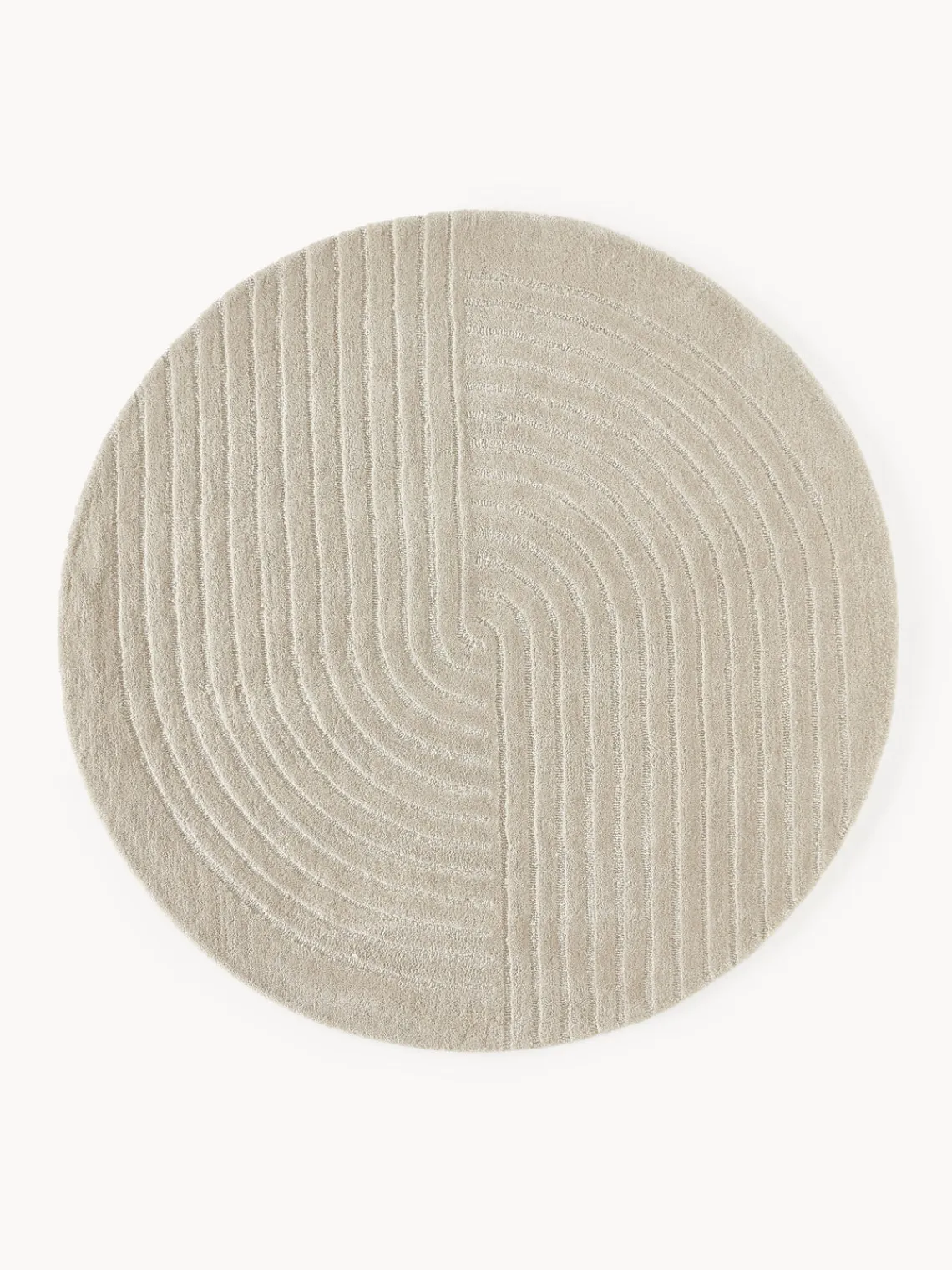 Redonda|Alfombras Rectangulares>Westwing Collection Alfombra redonda artesanal de lana Mason Gris claro