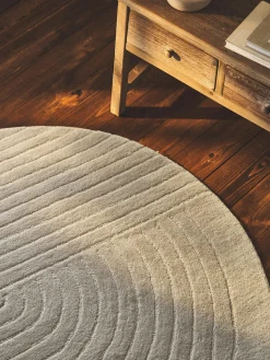 Redonda|Alfombras Rectangulares>Westwing Collection Alfombra redonda artesanal de lana Mason Gris claro