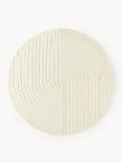 Redonda|Alfombras Rectangulares>Westwing Collection Alfombra redonda artesanal de lana Mason Blanco crema