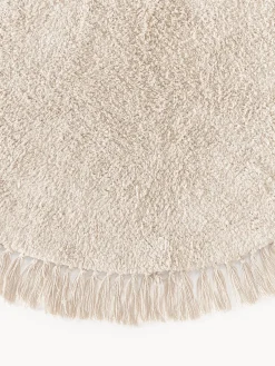 Redonda|Alfombras Rectangulares></noscript>Westwing Collection Alfombra redonda artesanal de algodón con flecos Daya Beige claro