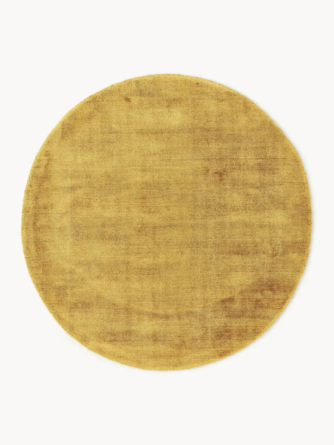 Redonda|Alfombras Rectangulares>Westwing Collection Alfombra redonda artesanal de viscosa Jane Amarillo sol