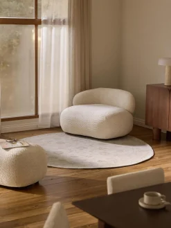 New Alfombra redonda artesanal de chenilla Loire Redonda|Alfombras Rectangulares