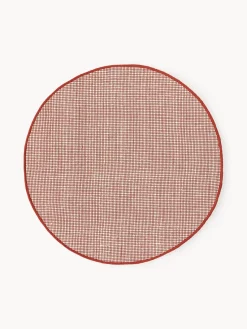 Redonda|Alfombras Rectangulares>Westwing Collection Alfombra redonda artesanal de lana Amaro Terracota, blanco crema