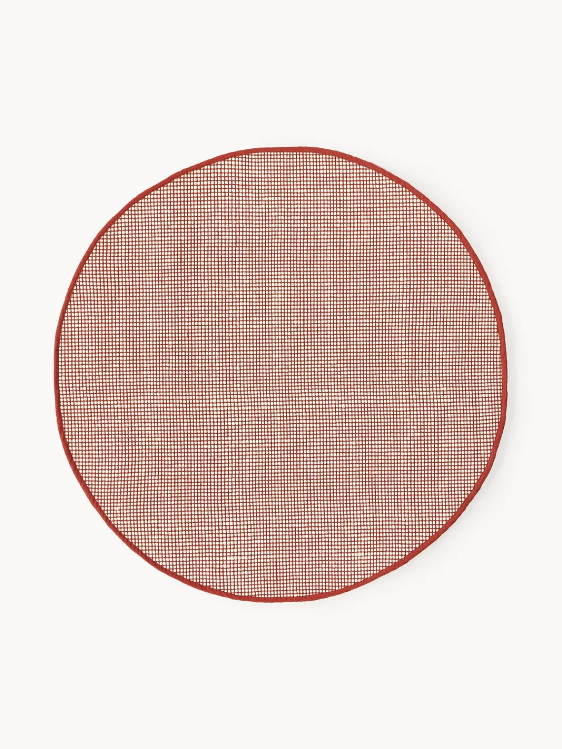 Redonda|Alfombras Rectangulares>Westwing Collection Alfombra redonda artesanal de lana Amaro Terracota, blanco crema