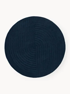 Redonda|Alfombras Rectangulares>Westwing Collection Alfombra redonda artesanal de lana Mason Azul oscuro