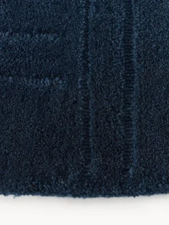 Redonda|Alfombras Rectangulares></noscript>Westwing Collection Alfombra redonda artesanal de lana Mason Azul oscuro