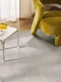 Redonda|Alfombras Rectangulares>Westwing Collection Alfombra redonda artesanal de lana Eleni Gris claro