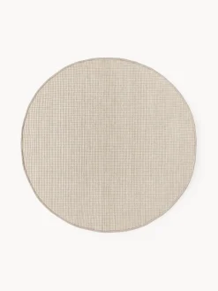 Redonda|Alfombras Rectangulares>Westwing Collection Alfombra redonda artesanal de lana Amaro Beige claro, blanco crema