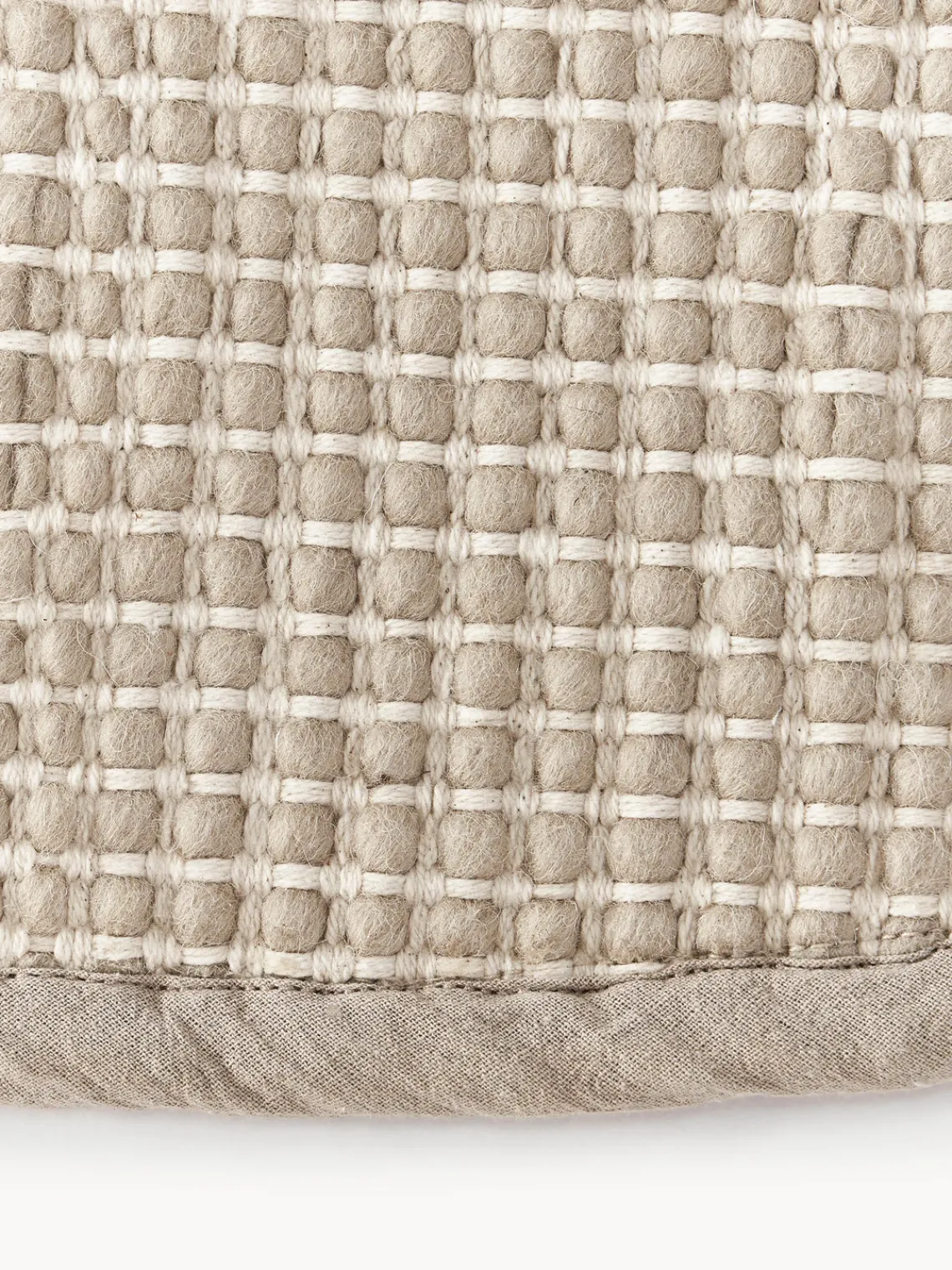 Redonda|Alfombras Rectangulares>Westwing Collection Alfombra redonda artesanal de lana Amaro Beige claro, blanco crema