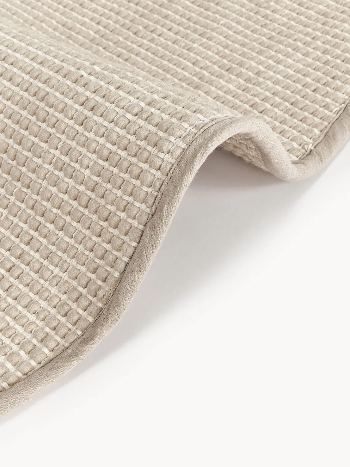 Redonda|Alfombras Rectangulares>Westwing Collection Alfombra redonda artesanal de lana Amaro Beige claro, blanco crema