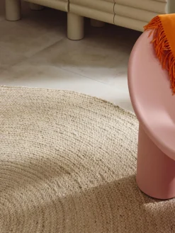 Redonda|Alfombras Rectangulares>Westwing Collection Alfombra redonda artesanal de yute Sharmila Blanco Off White