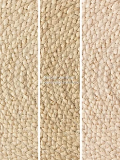 Redonda|Alfombras Rectangulares></noscript>Westwing Collection Alfombra redonda artesanal de yute Sharmila Blanco Off White