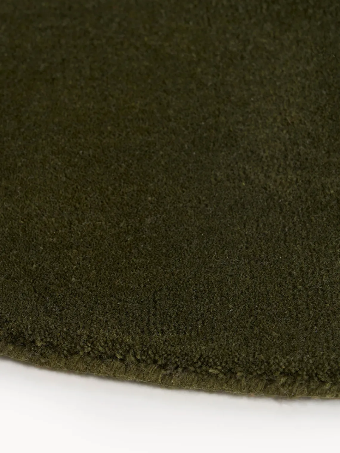 Redonda|Alfombras Rectangulares>Westwing Collection Alfombra redonda artesanal de lana Zayne Verde oscuro