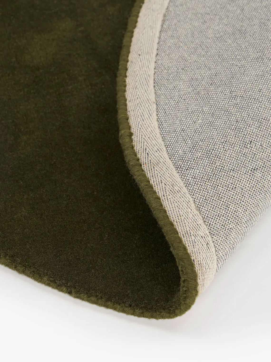 Redonda|Alfombras Rectangulares>Westwing Collection Alfombra redonda artesanal de lana Zayne Verde oscuro