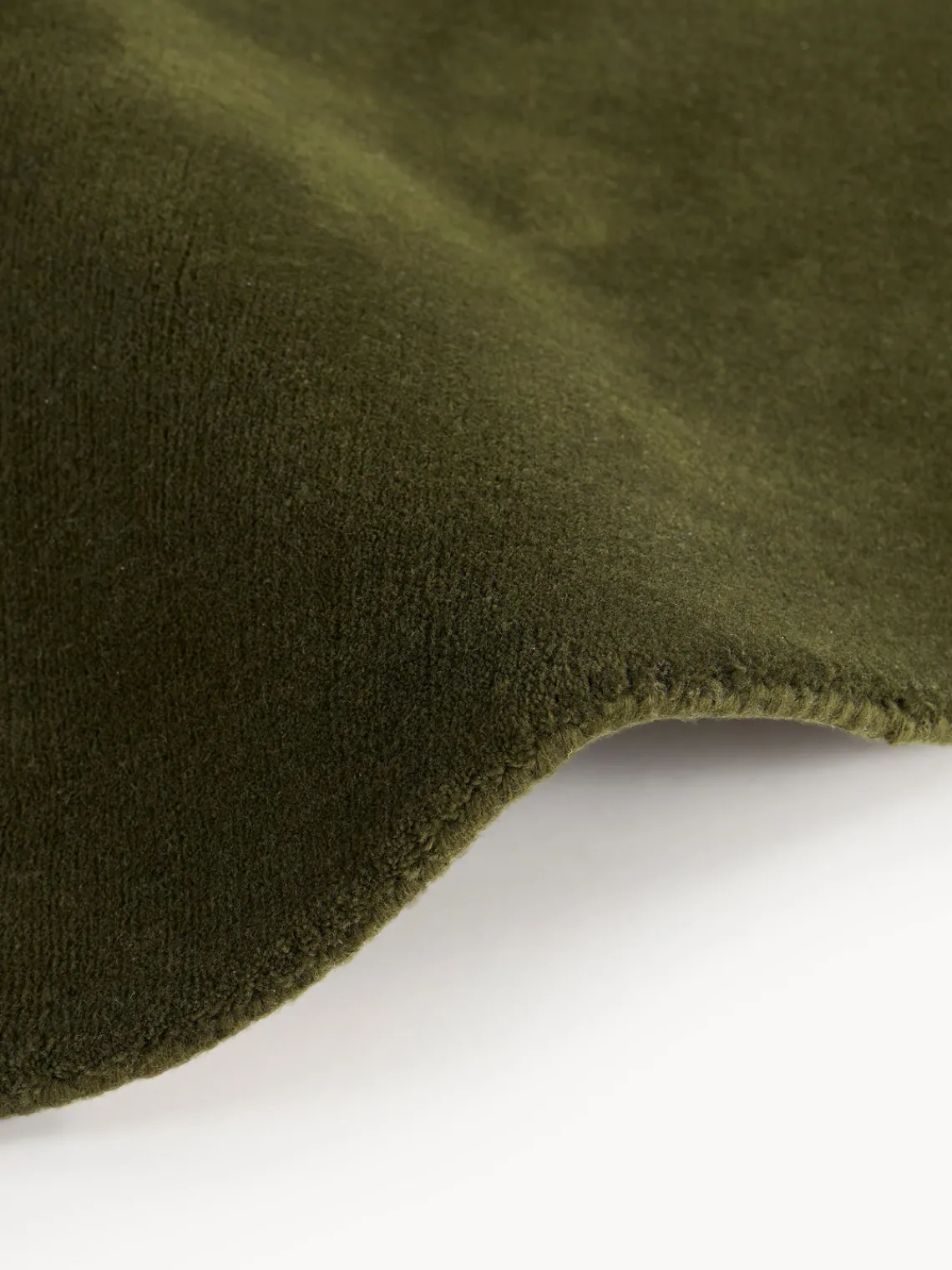 Redonda|Alfombras Rectangulares>Westwing Collection Alfombra redonda artesanal de lana Zayne Verde oscuro