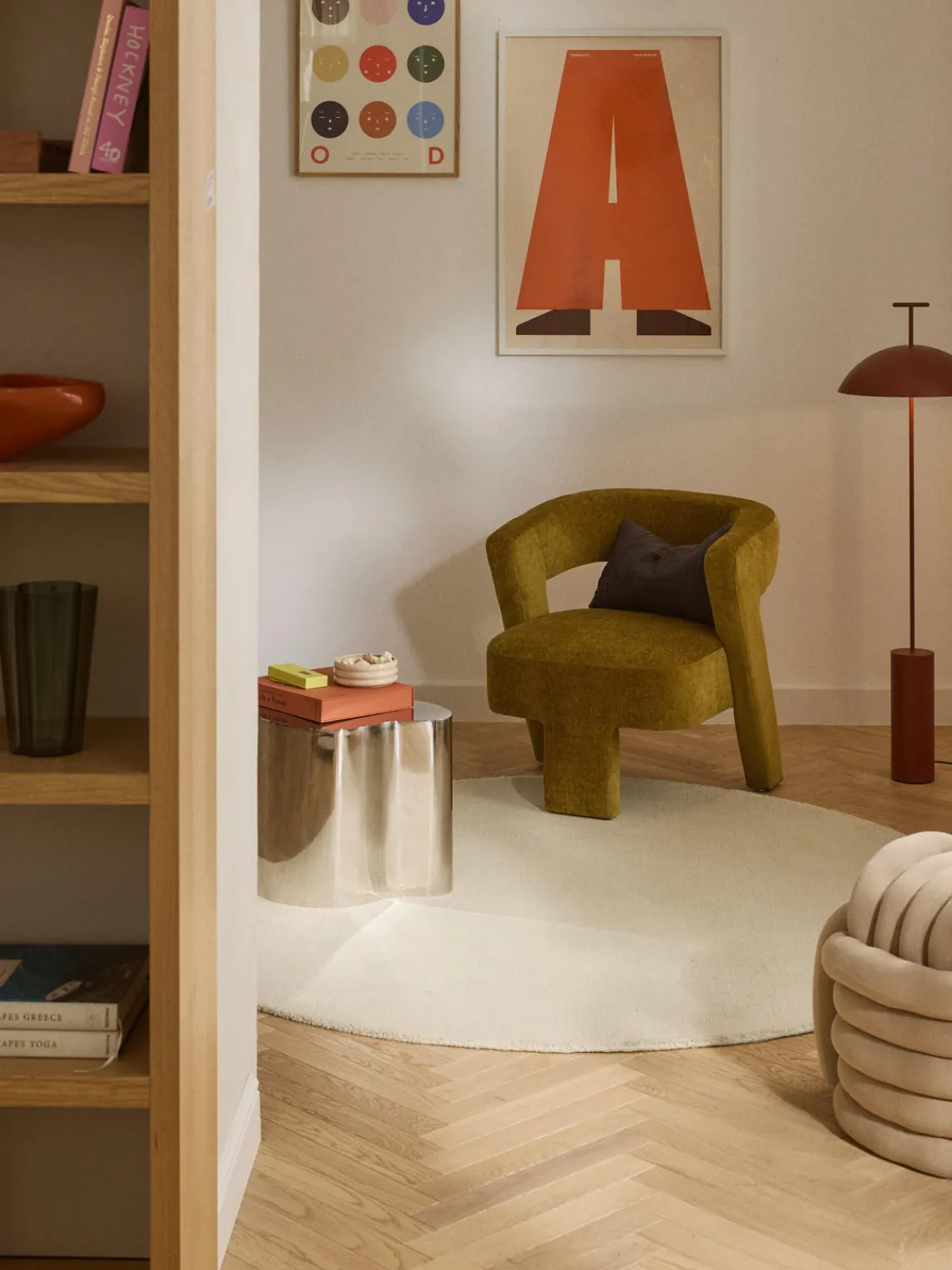 Outlet Alfombra redonda de algodón artesanal Lora Redonda|Alfombras Rectangulares