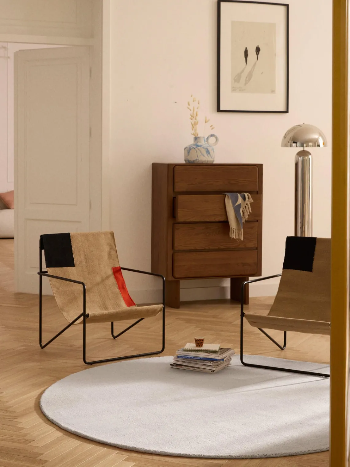 Redonda|Alfombras Rectangulares>Westwing Collection Alfombra redonda de algodón artesanal Lora Gris claro