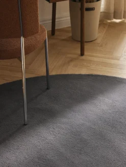 Redonda|Alfombras Rectangulares>Westwing Collection Alfombra redonda de algodón artesanal Lora Gris oscuro