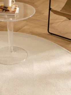 Redonda|Alfombras Rectangulares>Westwing Collection Alfombra redonda de algodón artesanal Lora Blanco Off White