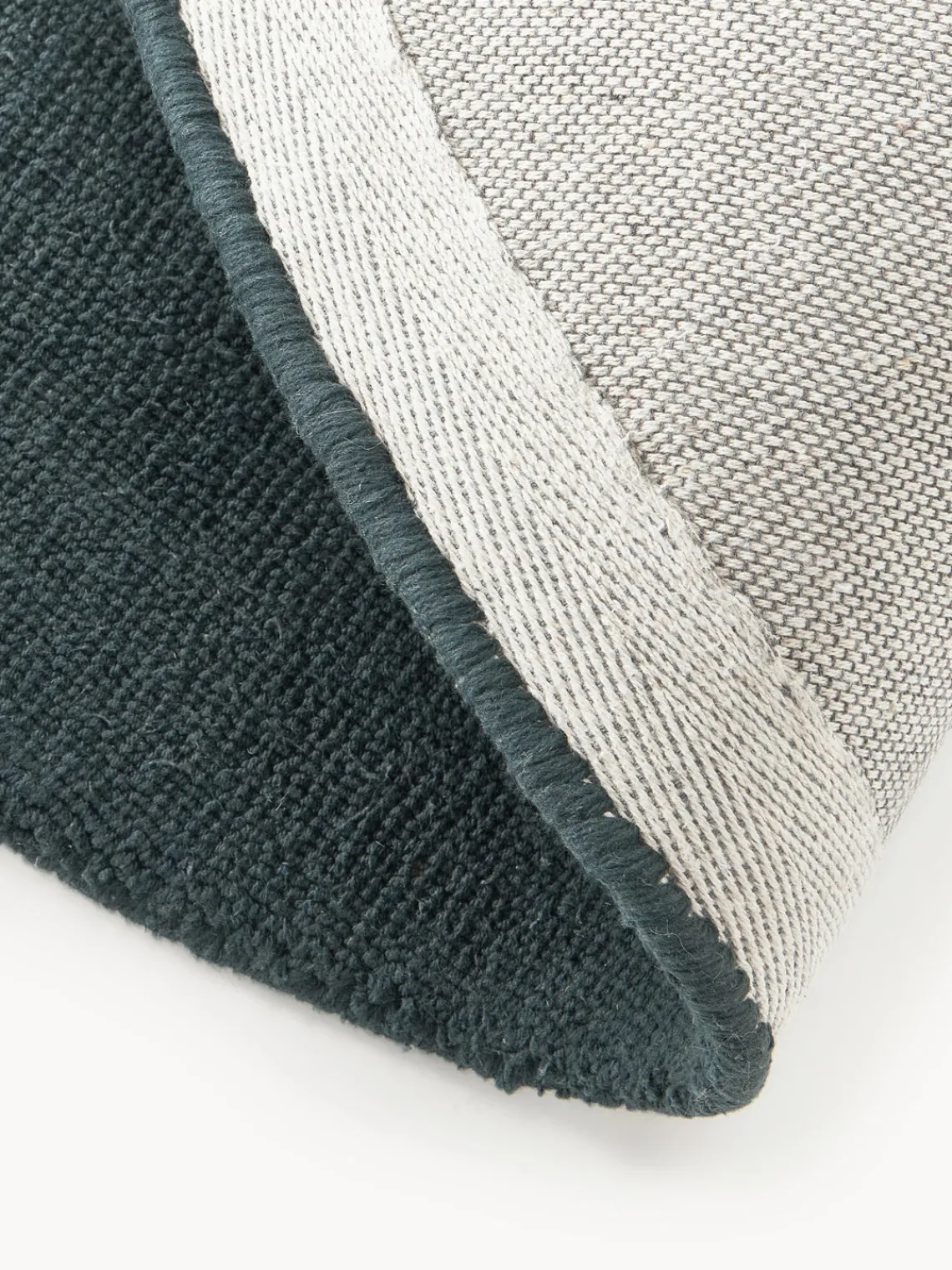 Redonda|Alfombras Rectangulares>Westwing Collection Alfombra redonda de algodón artesanal Lora Azul petróleo