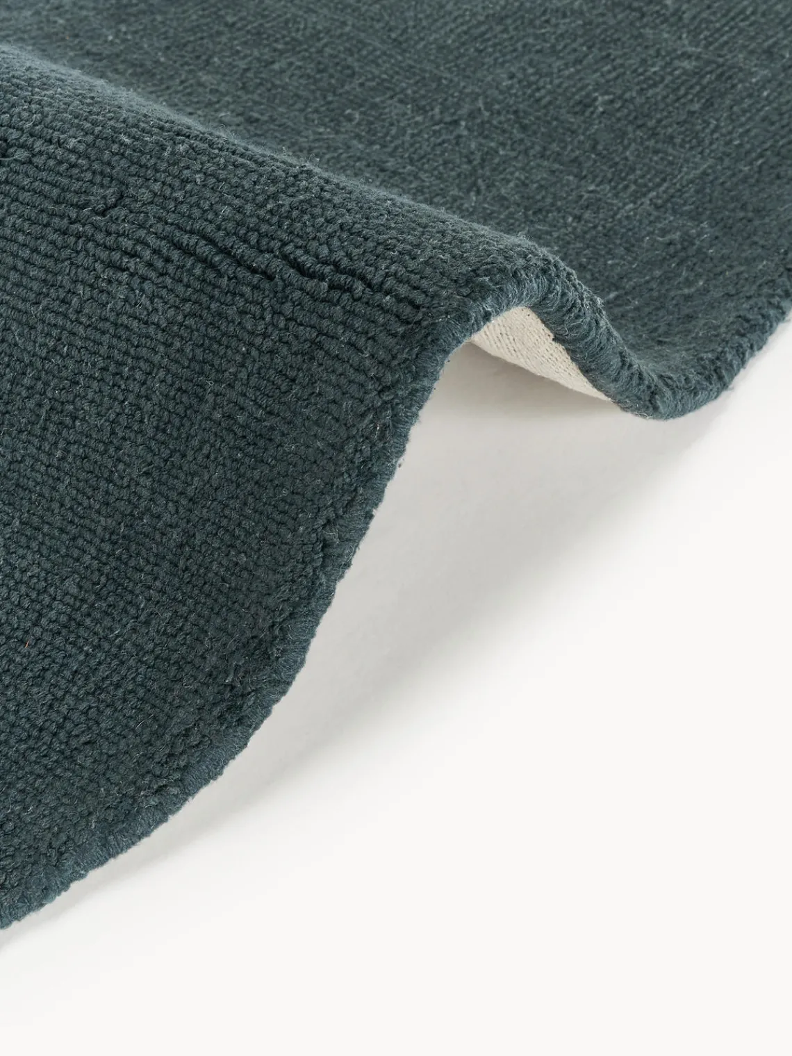 Redonda|Alfombras Rectangulares>Westwing Collection Alfombra redonda de algodón artesanal Lora Azul petróleo