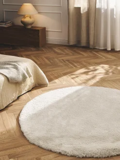 Redonda|Alfombras Rectangulares>Westwing Collection Alfombra redonda de pelo largo Leighton Blanco Off White