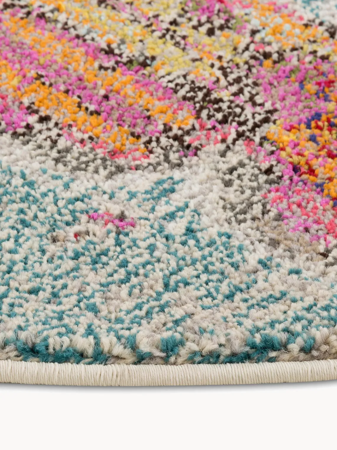 Redonda|Alfombras Rectangulares>Nourison Alfombra redonda de pelo corto de diseño Celestial Beige claro, multicolor