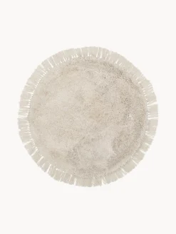 Redonda|Alfombras Rectangulares>Westwing Collection Alfombra redonda de pelo largo con flecos Dreamy