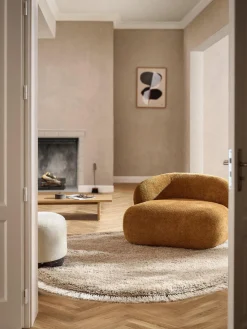 Redonda|Alfombras Rectangulares>Westwing Collection Alfombra redonda de pelo largo con flecos Dreamy