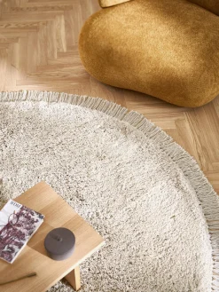 Redonda|Alfombras Rectangulares></noscript>Westwing Collection Alfombra redonda de pelo largo con flecos Dreamy