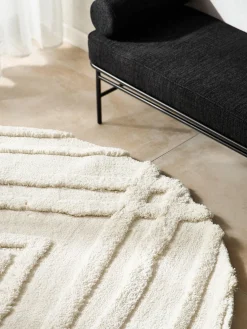 Alfombra redonda de pelo largo texturizada Magda Redonda|Alfombras Rectangulares