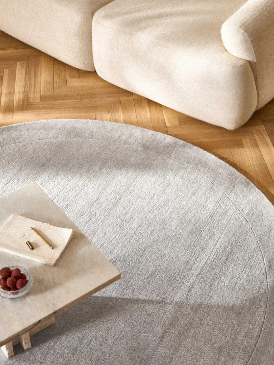 Redonda|Alfombras Rectangulares>Westwing Collection Alfombra redonda de pelo corto Kari Gris