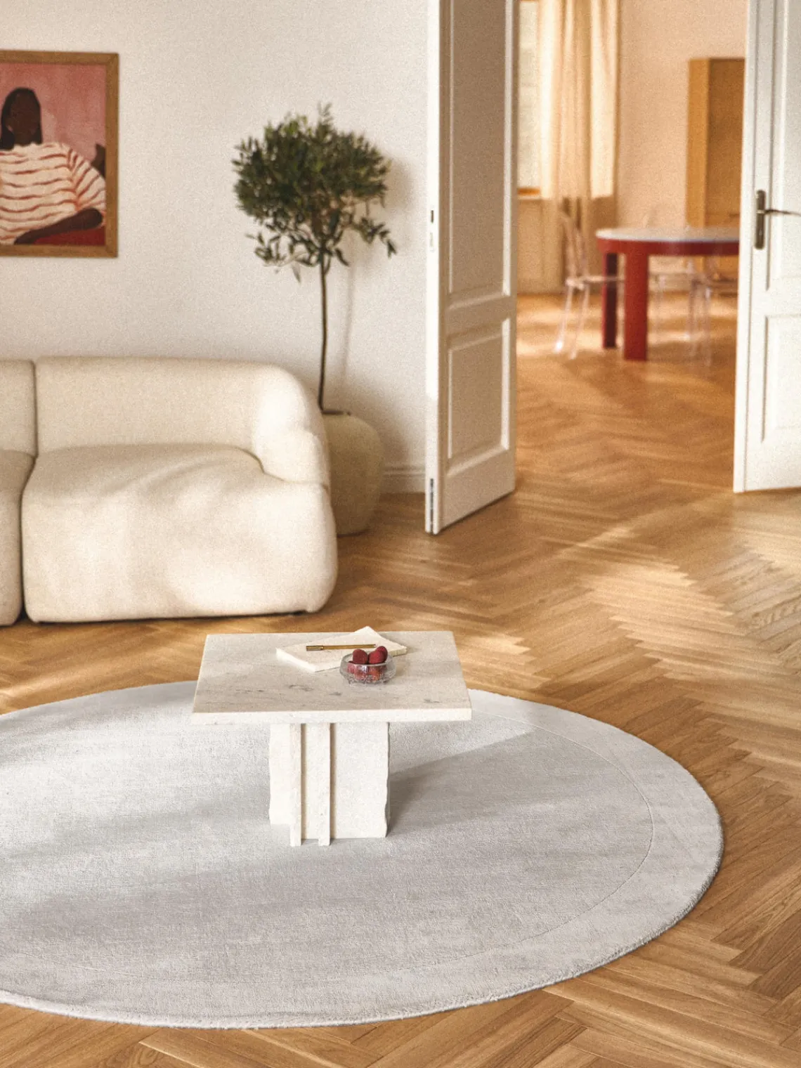 Redonda|Alfombras Rectangulares>Westwing Collection Alfombra redonda de pelo corto Kari Gris