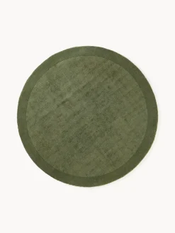 Redonda|Alfombras Rectangulares>Westwing Collection Alfombra redonda de pelo corto Kari Verde oscuro