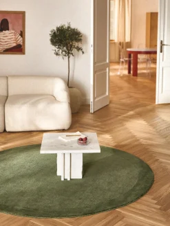 Redonda|Alfombras Rectangulares></noscript>Westwing Collection Alfombra redonda de pelo corto Kari Verde oscuro