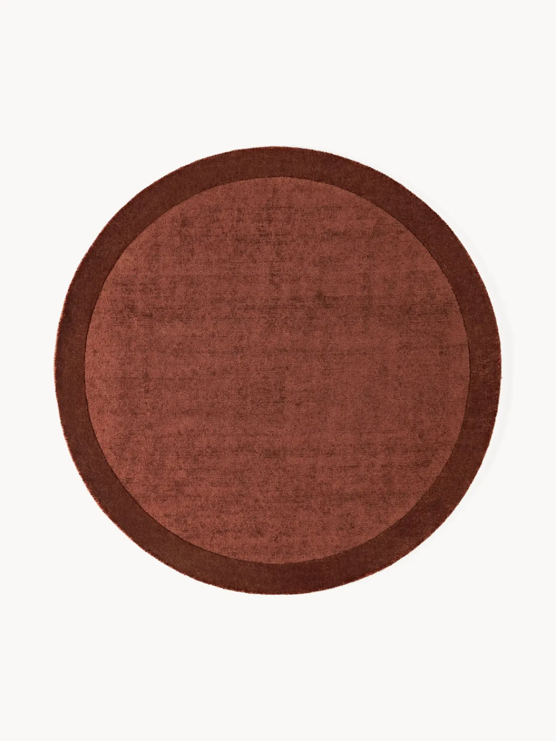 Redonda|Alfombras Rectangulares>Westwing Collection Alfombra redonda de pelo corto Kari Rojo óxido