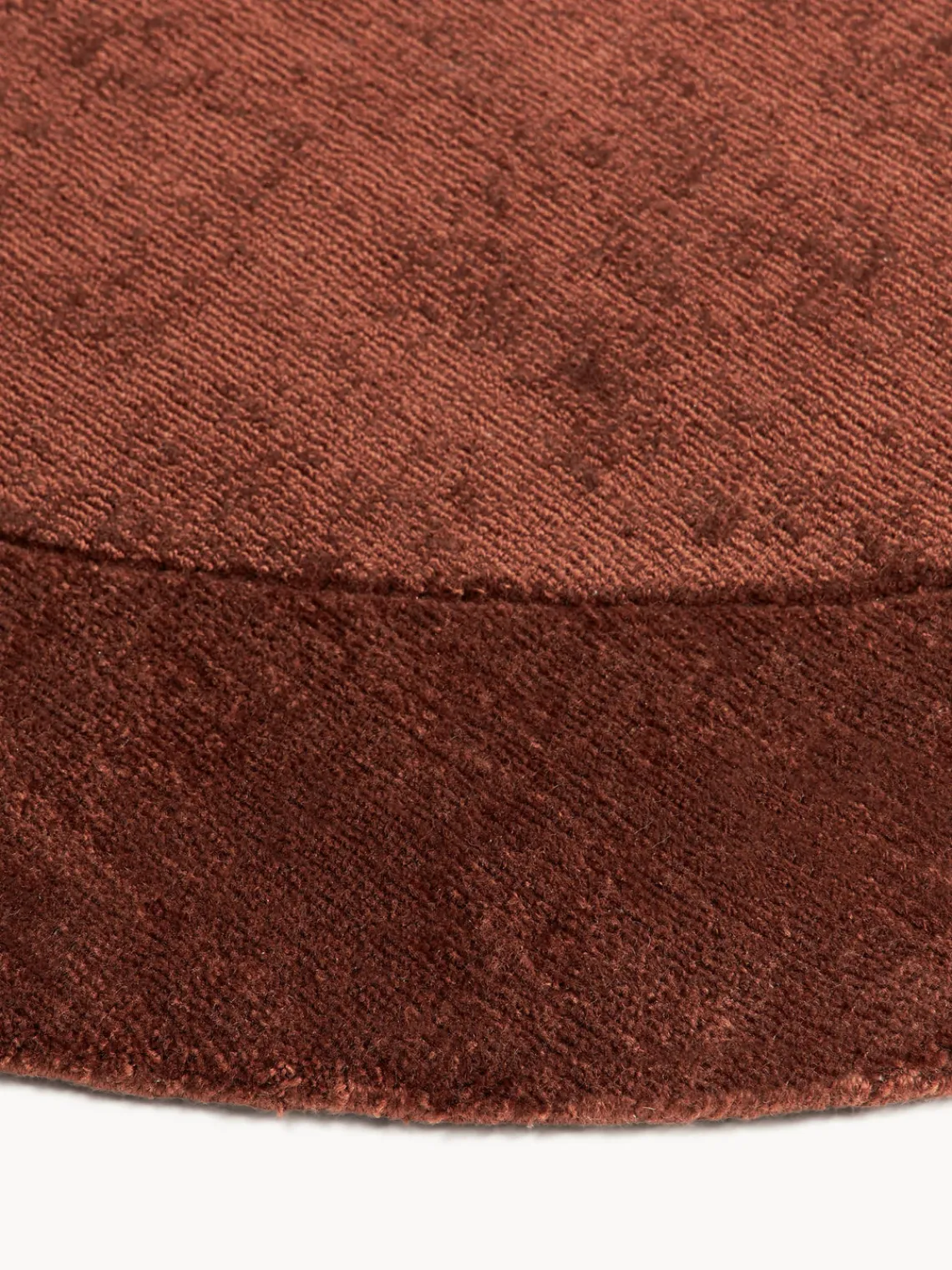 Redonda|Alfombras Rectangulares>Westwing Collection Alfombra redonda de pelo corto Kari Rojo óxido