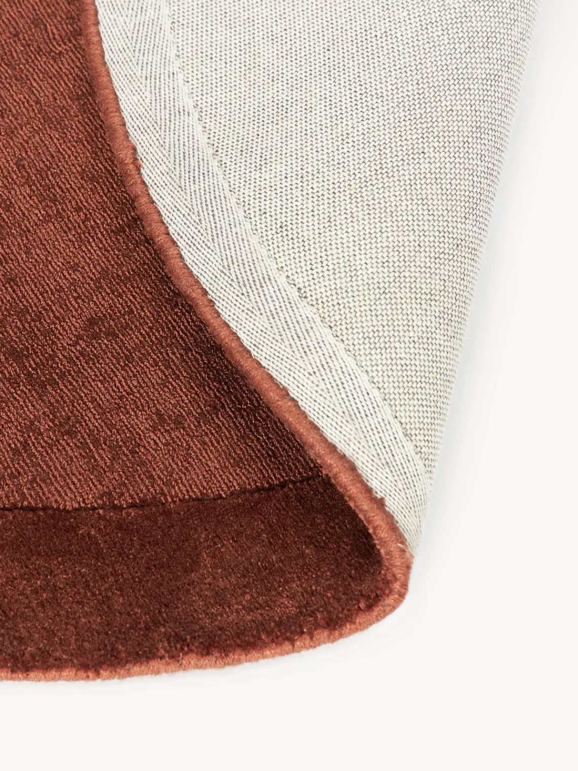 Redonda|Alfombras Rectangulares>Westwing Collection Alfombra redonda de pelo corto Kari Rojo óxido