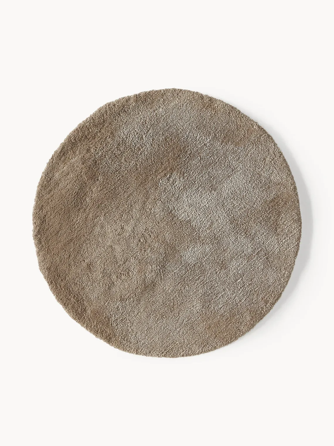 Redonda|Alfombras Rectangulares>Westwing Collection Alfombra redonda de pelo largo Leighton Marrón