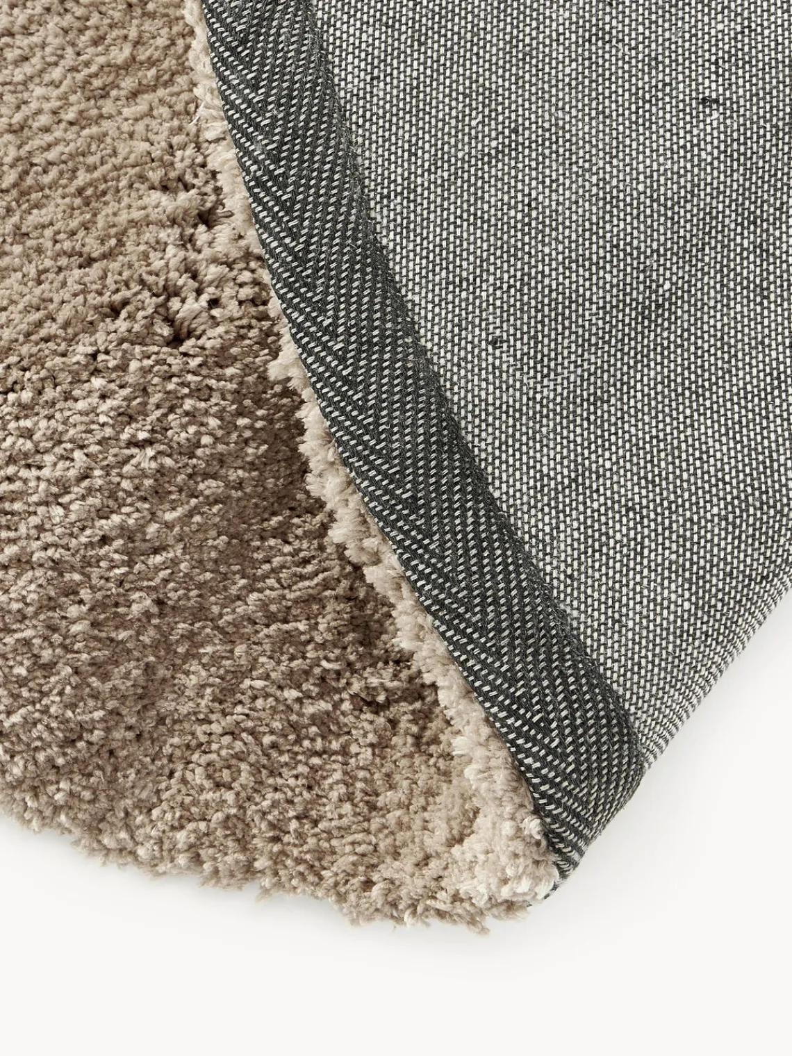 Redonda|Alfombras Rectangulares>Westwing Collection Alfombra redonda de pelo largo Leighton Marrón