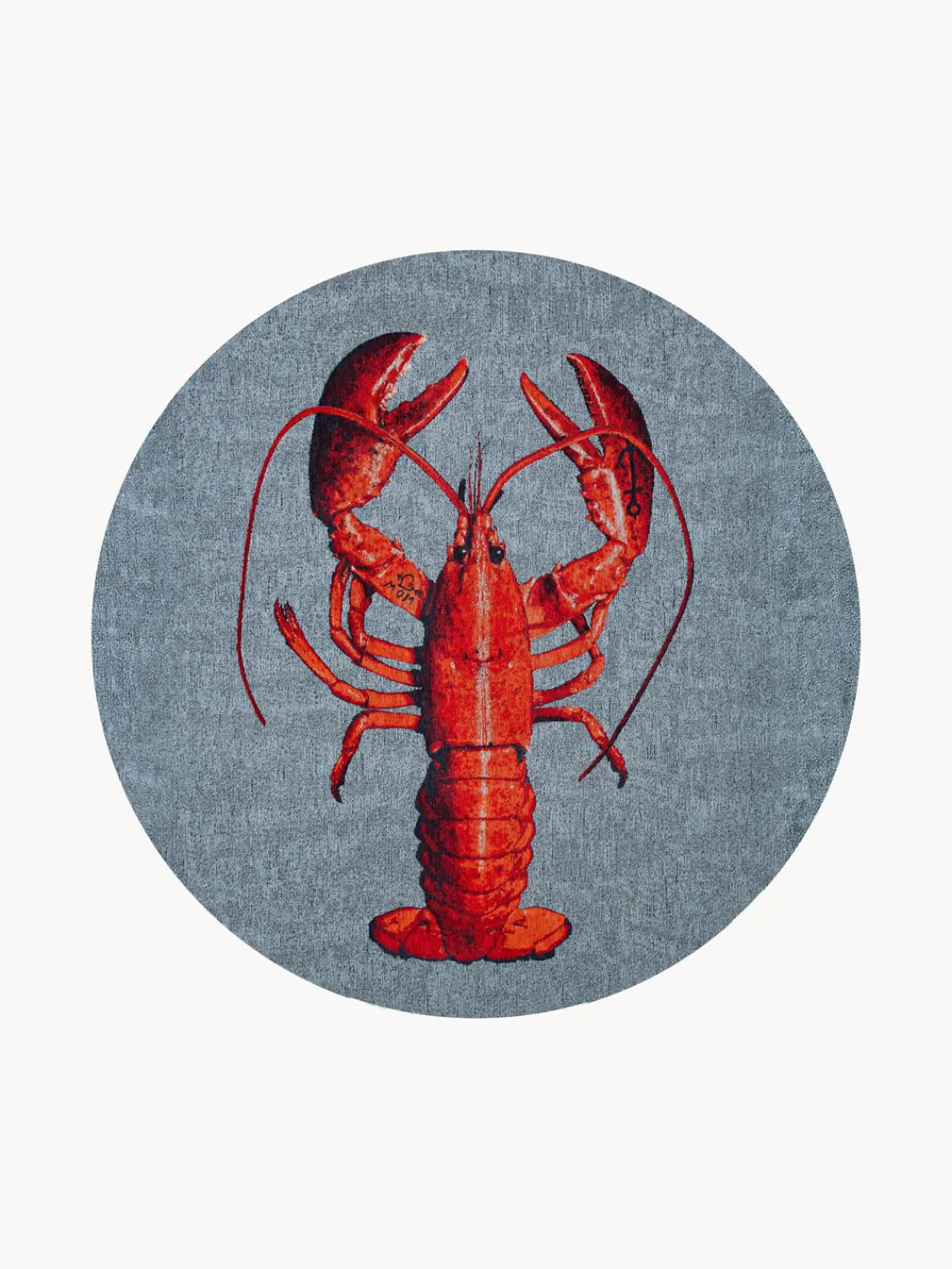 Redonda|Alfombras Rectangulares>Louis de Poortere Alfombra redonda de pelo corto Pop Rojo, gris azulado