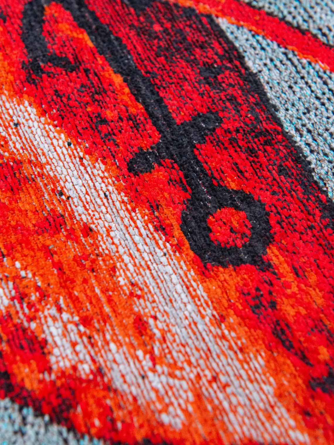 Redonda|Alfombras Rectangulares>Louis de Poortere Alfombra redonda de pelo corto Pop Rojo, gris azulado