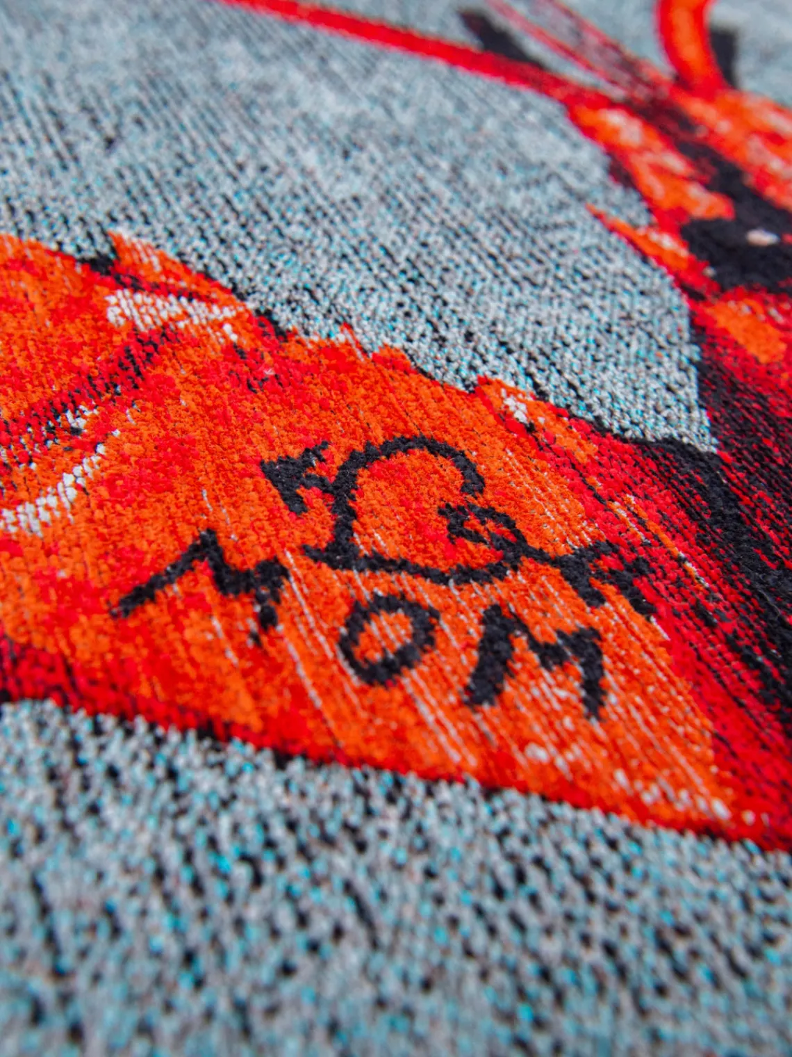 Redonda|Alfombras Rectangulares>Louis de Poortere Alfombra redonda de pelo corto Pop Rojo, gris azulado