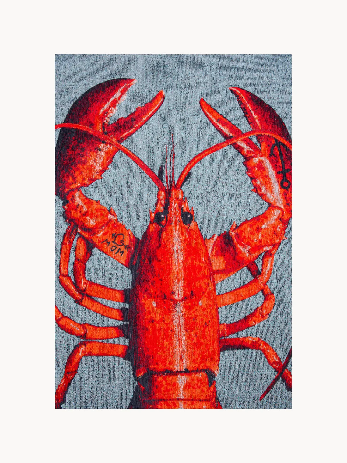 Redonda|Alfombras Rectangulares>Louis de Poortere Alfombra redonda de pelo corto Pop Rojo, gris azulado