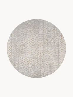 Redonda|Alfombras Rectangulares>Louis de Poortere Alfombra redonda de pelo corto Jacob’s Ladder Gris claro, dorado