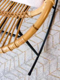 Redonda|Alfombras Rectangulares>Louis de Poortere Alfombra redonda de pelo corto Jacob’s Ladder Gris claro, dorado