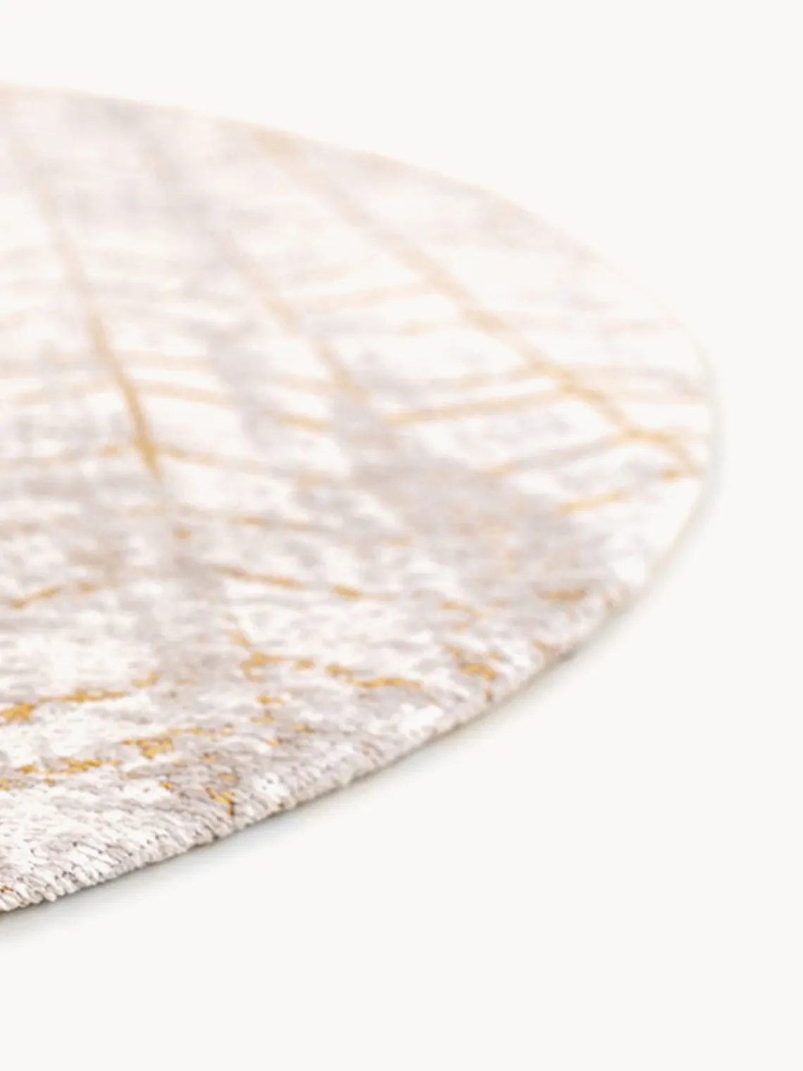 Redonda|Alfombras Rectangulares>Louis de Poortere Alfombra redonda de pelo corto Jacob’s Ladder Gris claro, dorado