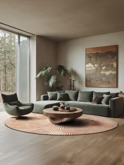 Alfombra redonda de tejido plano Coral Redonda|Alfombras Rectangulares